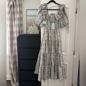 Hill House Home NWT Mocha Provencal Floral Corrine Dress